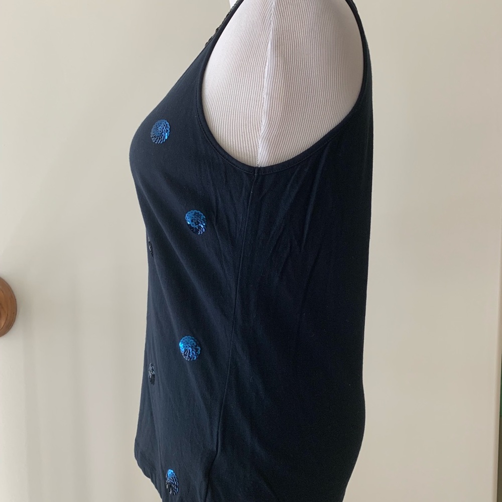 Banana Republic tank top sequin navy blue - Picture 3 of 4